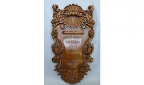Carved Walnut Sign